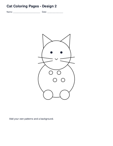 Cat Coloring Pages – Design 2 printable preview