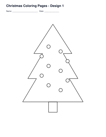 Christmas Coloring Pages – Design 1 printable preview