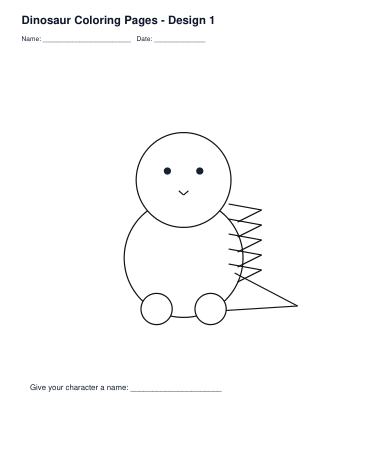 Dinosaur Coloring Pages – Design 1 printable preview