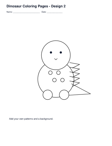 Dinosaur Coloring Pages – Design 2 printable preview