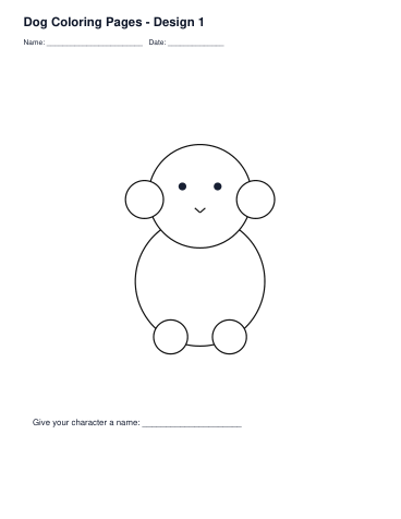 Dog Coloring Pages – Design 1 printable preview