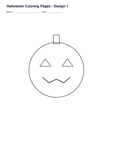 Halloween Coloring Pages – Design 1 printable preview