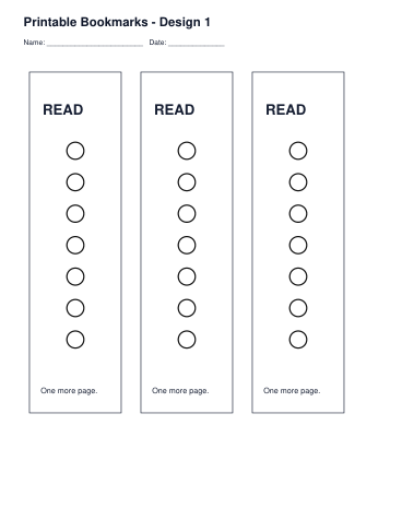 Printable Bookmarks – Design 1 printable preview