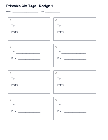 Printable Gift Tags – Design 1 printable preview