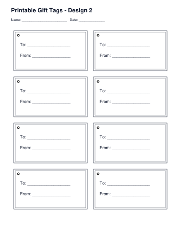 Printable Gift Tags – Design 2 printable preview