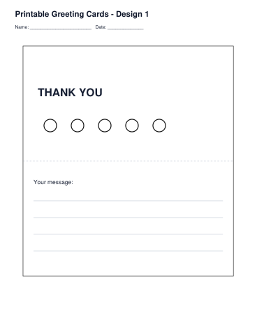 Printable Greeting Cards – Design 1 printable preview
