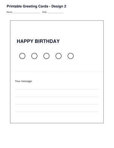 Printable Greeting Cards – Design 2 printable preview