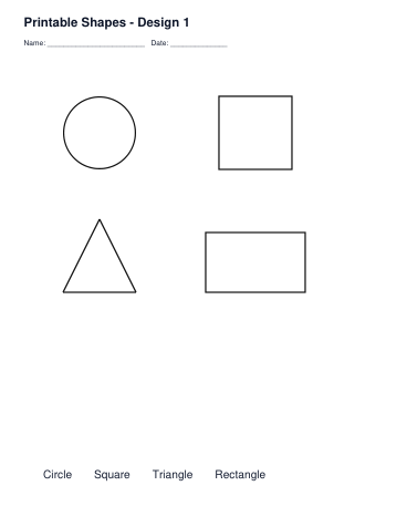 Printable Shapes – Design 1 printable preview