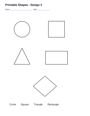 Printable Shapes – Design 2 printable preview